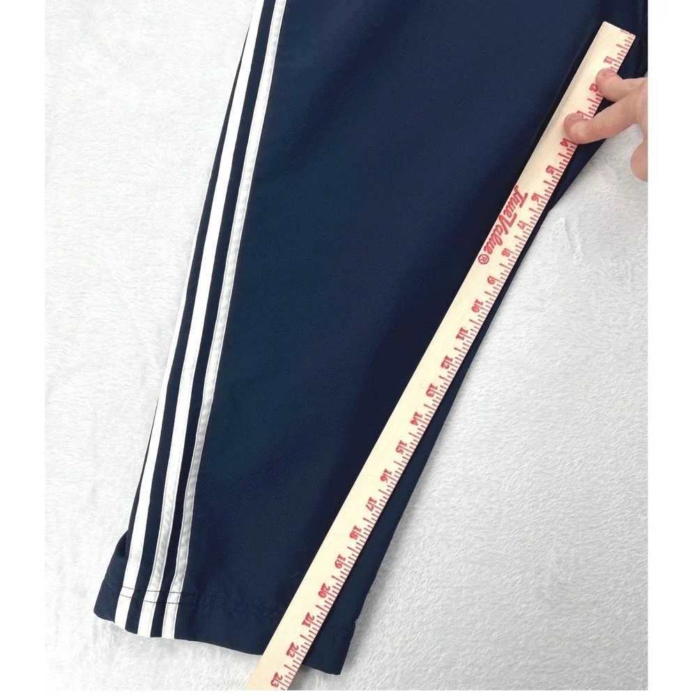 Adidas Mens Track Pants‎ 2XL Navy Blue 3-Stripe Mesh Lined Athletic Joggers